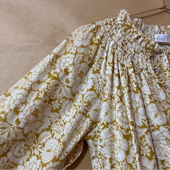 Christy Lynn | NWT Susie Dress Sunflower Popover Mini Dress Smocked Boho Size M - Picture 7 of 14